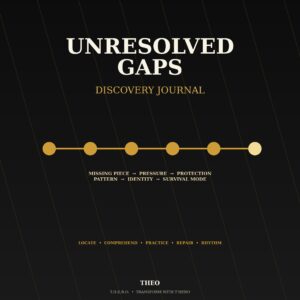 Unresolved Gaps Discovery Journal Front Cover 8.5x11 Bleed